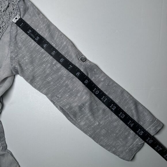 Solitaire Top Womens Small Gray Crochet Embroidered Cottagecore Boho Casual Chic - Picture 8 of 16